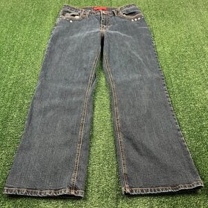VTG Cosmopolitan Jeans Womens Sz 12P 31x27" Dark Embroidered Pockets Flare Y2K